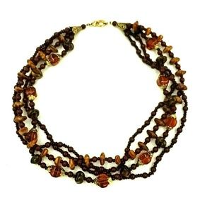 ERWIN PEARL Four Strand Collar Necklace
